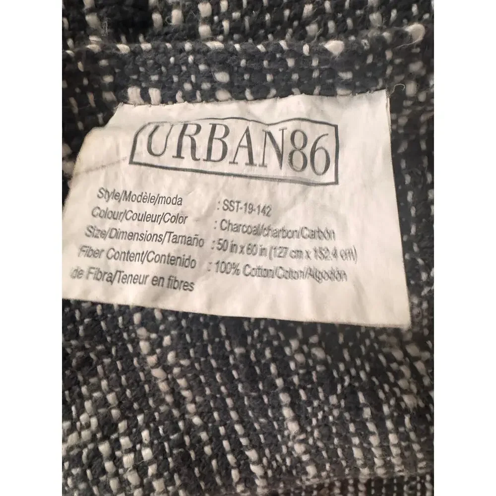 Urban86 Grey and White 100% Cotton Turkish Style Blanket